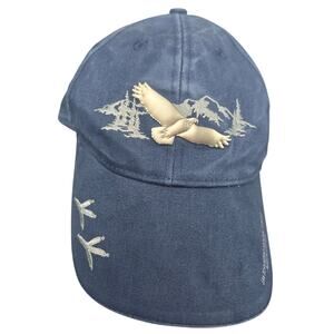 Vintage Eagle Metal Wilderness Hat Made In USA Navy Dad‎ Hat